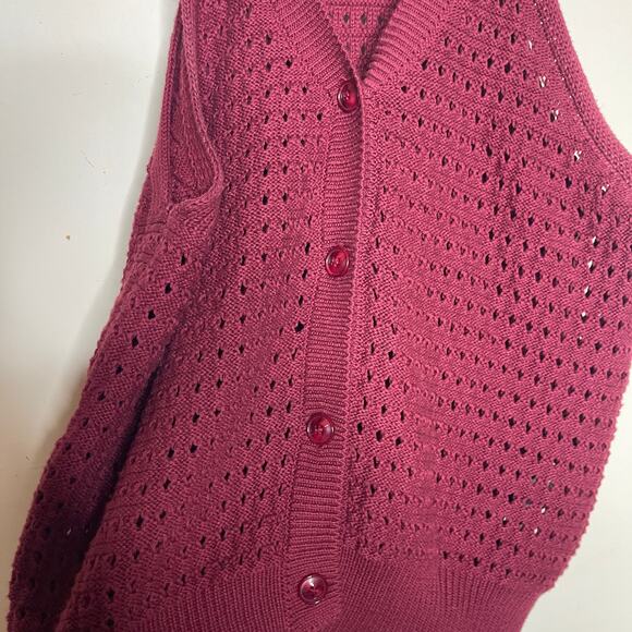 The Frankie Shop Leonie Knitted Halter Top in Burgundy Sz M/L - Picture 5 of 6